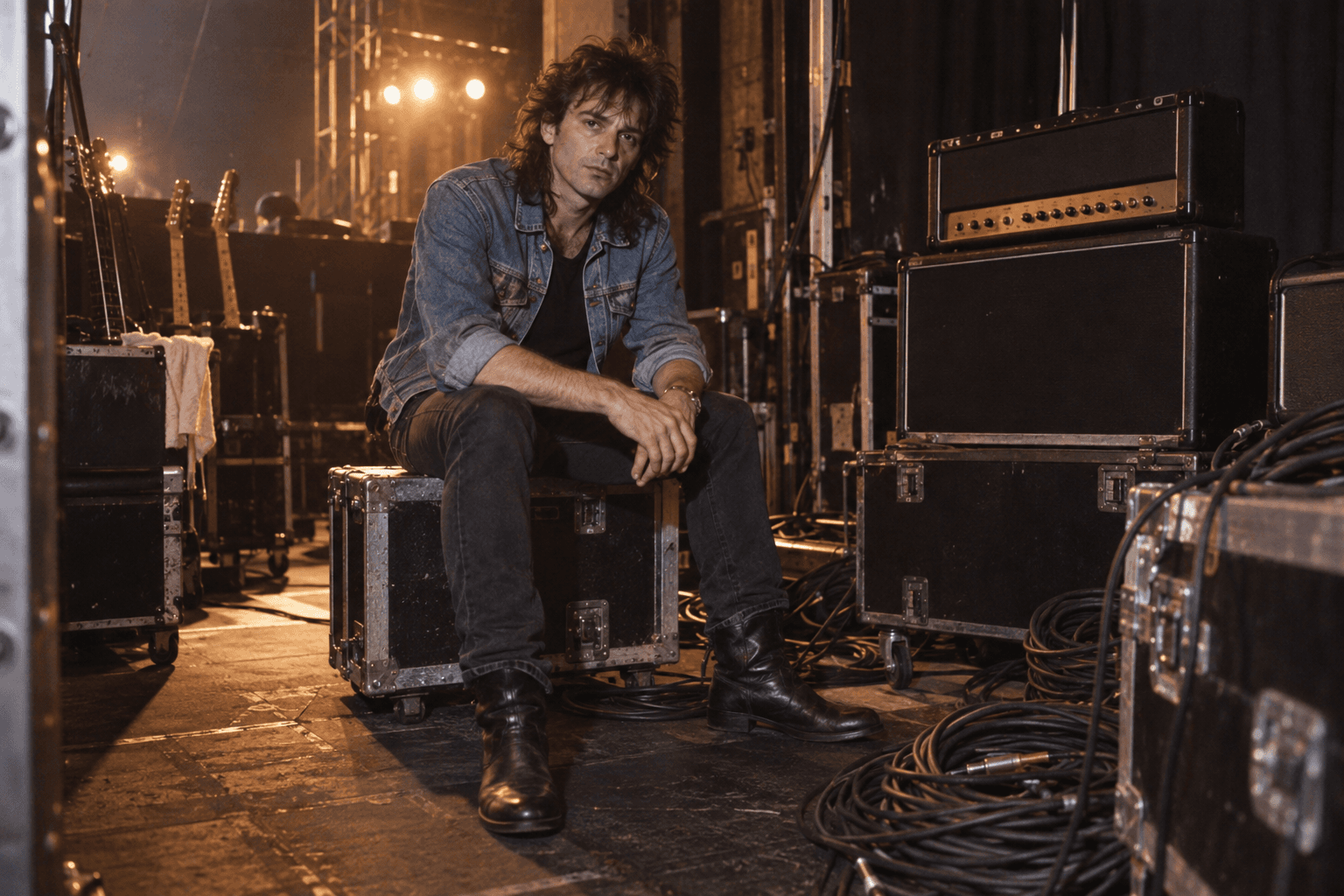 1980s Rock Backstage Portrait after example