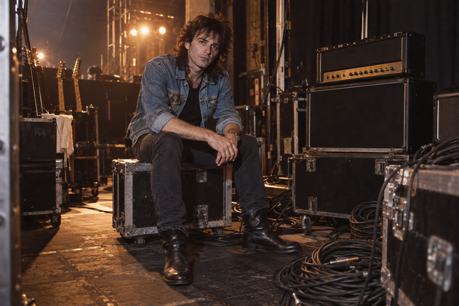 1980s Rock Backstage Portrait example